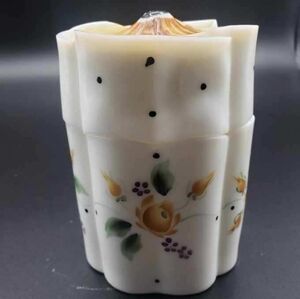 Vtg Milk Glass Candy Dish/Trinket Box Hand Painted